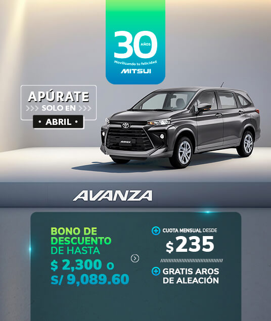 Promocion Toyota Avanza - Abril 2024