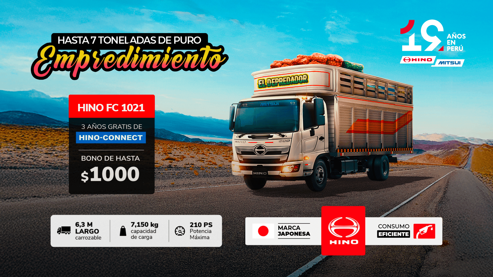 Promocion Hino Agosto 2025 - 7Ton Emprendimiento