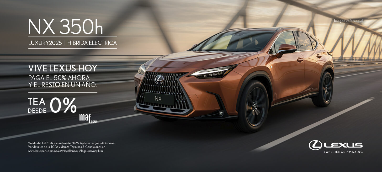 Promoción Lexus Diciembre 2025 - NX 350h